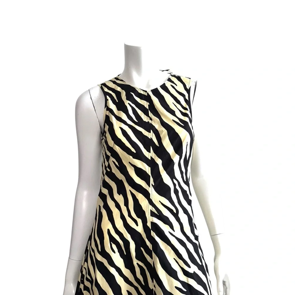 Proenza Schouler White Label Zebra Midi Dress Size 4 Cotton - Picture 5 of 11